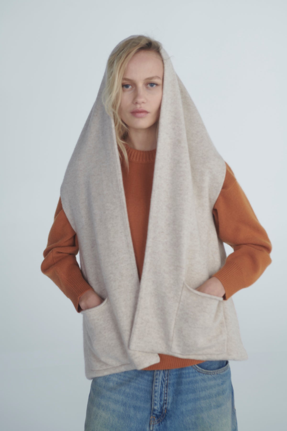 Blue Pool Scarf by Madeleine Thompson, AW26 campaign photograph 1