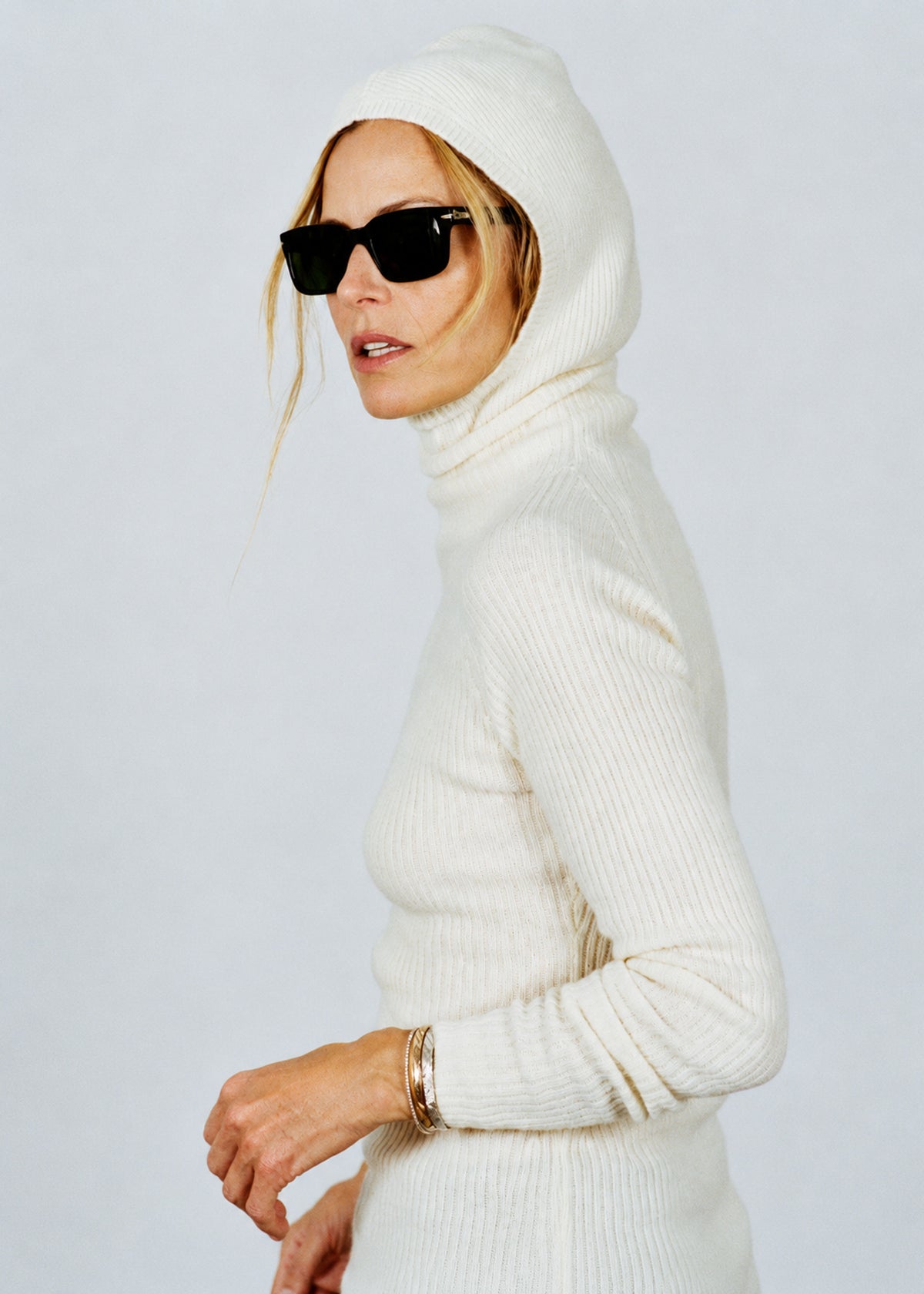 Emily Bonnet in cream — Laura Bailey × Madeleine Thompson — AI portrait reframe