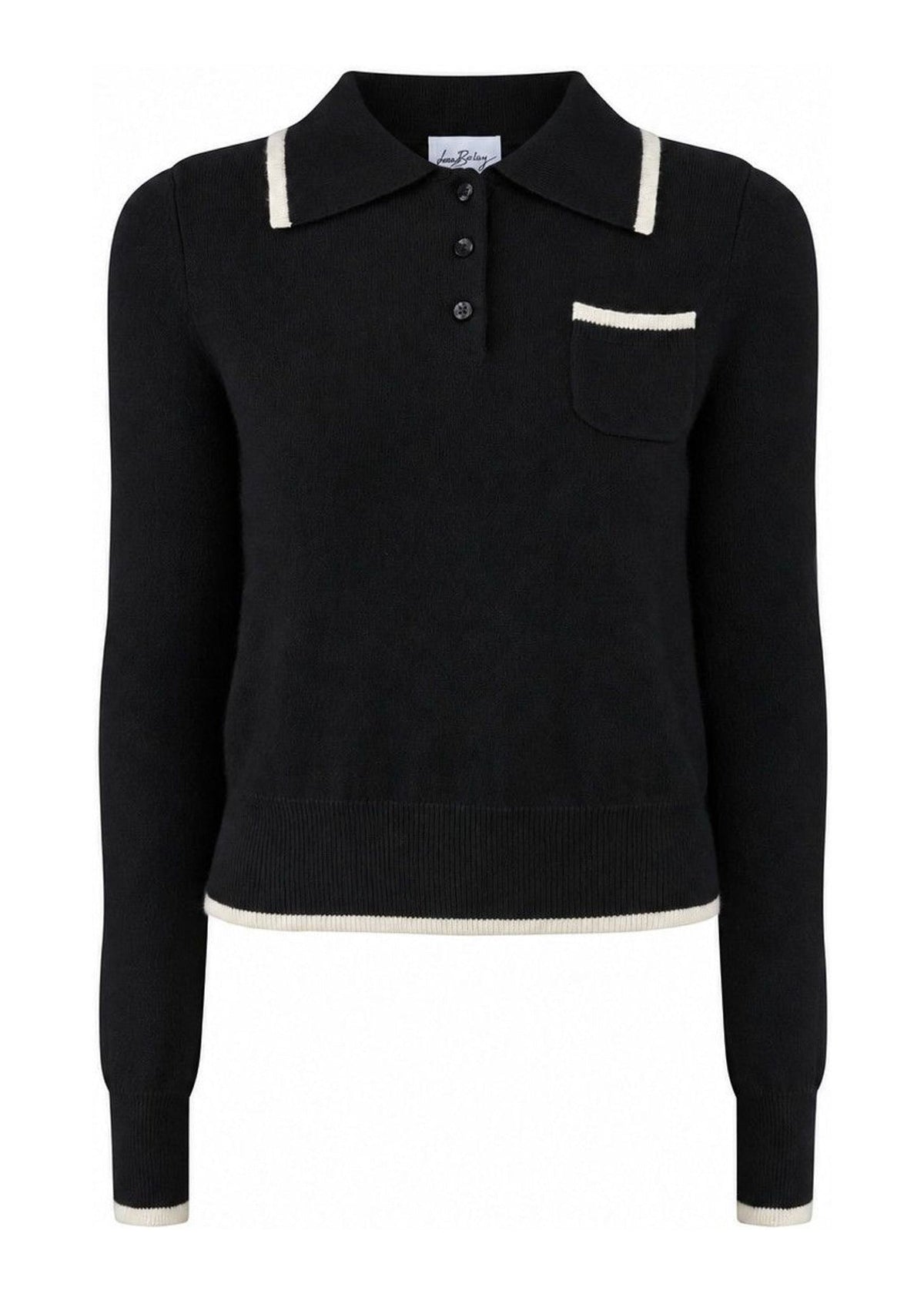 Agnes Top in black — front cut-out