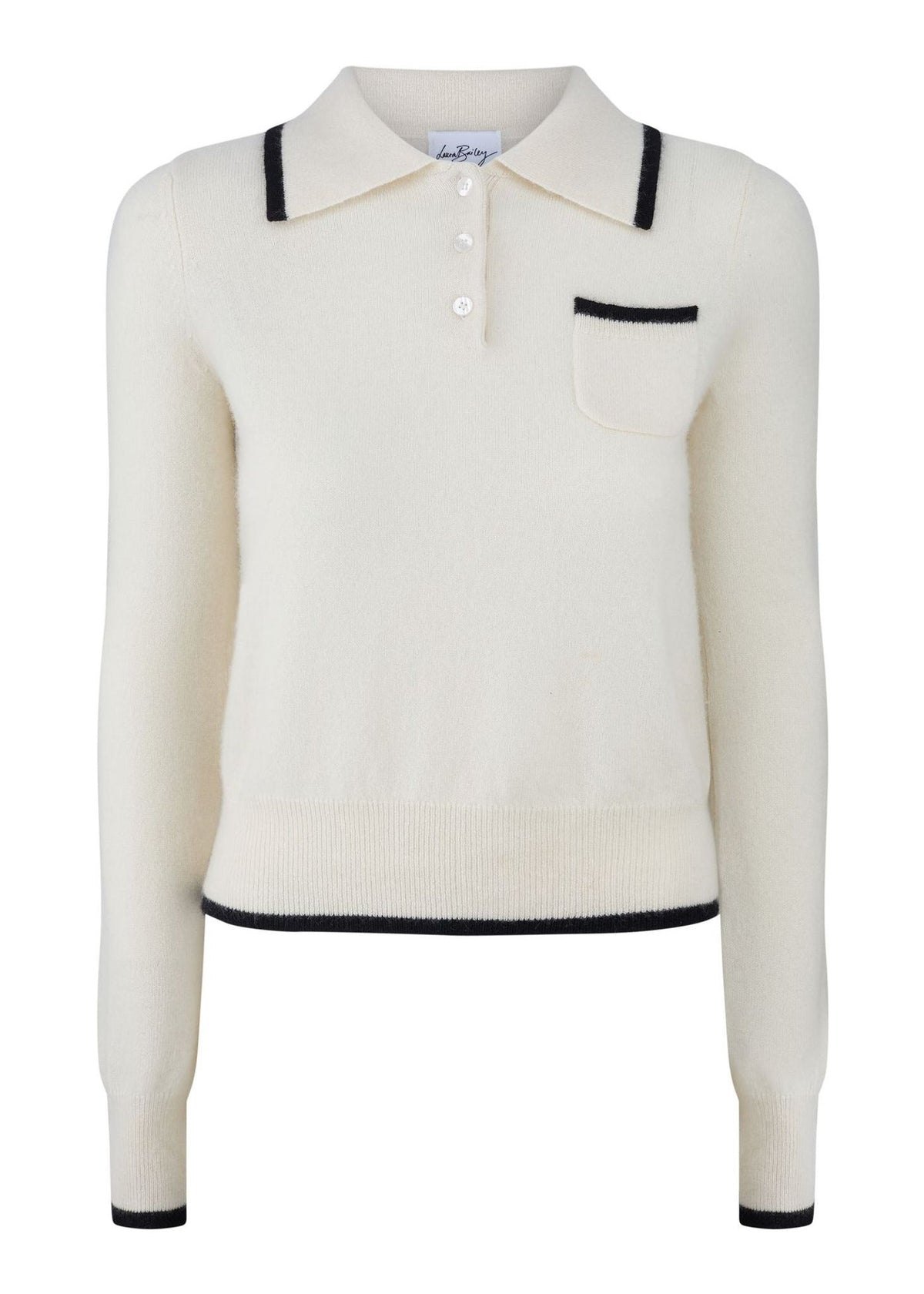 Agnes Top in cream — front cut-out