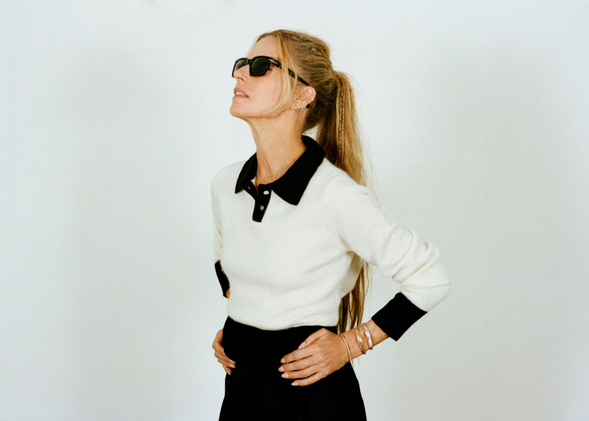 Katie Top in cream with black — Laura Bailey × Madeleine Thompson
