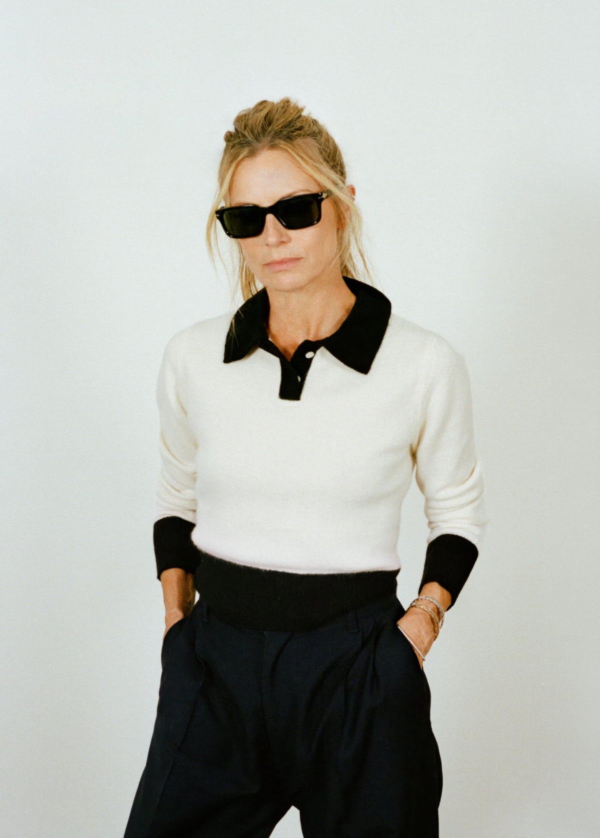 Katie Top in cream with black — Laura Bailey × Madeleine Thompson