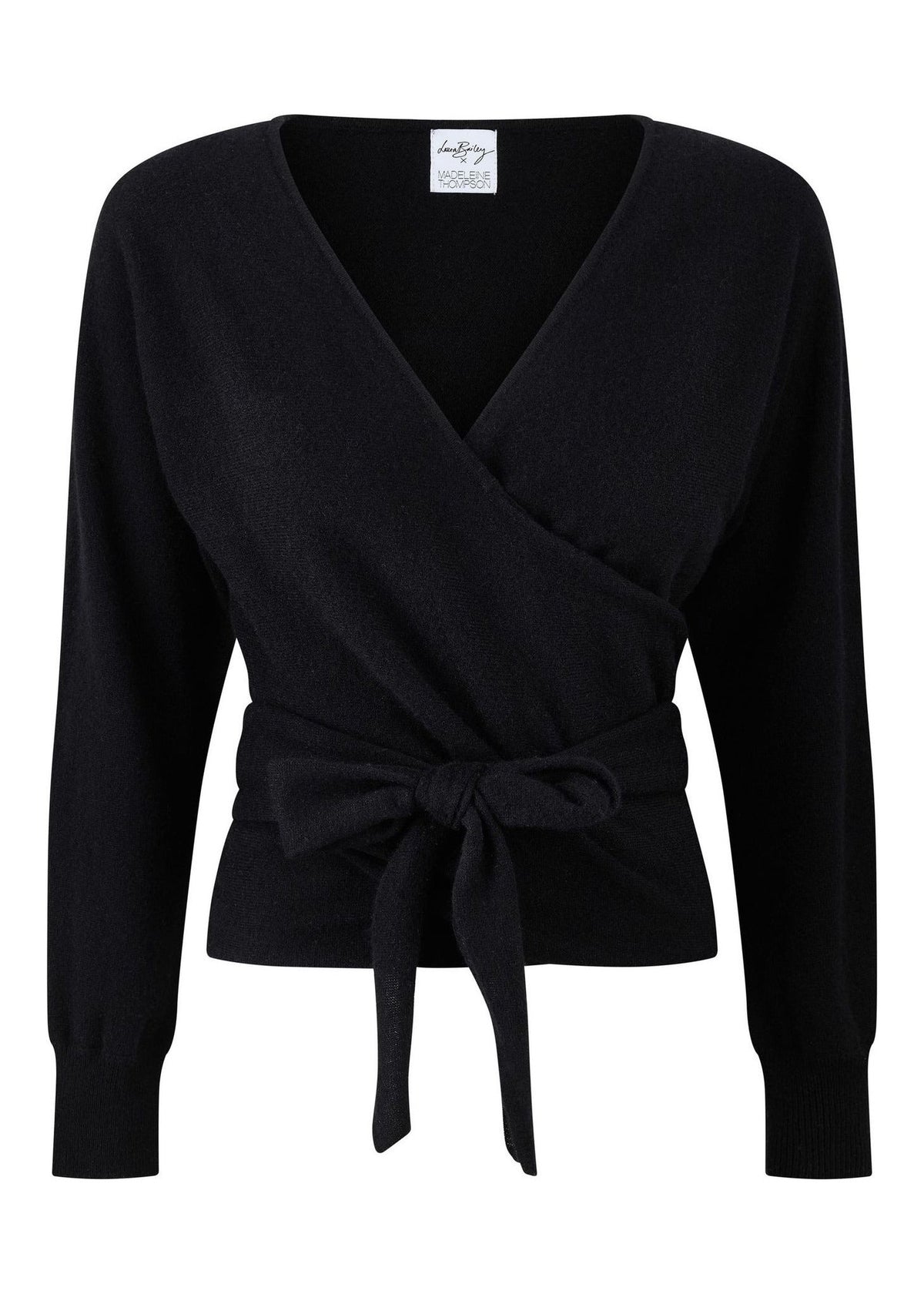 Athena Cardigan in black — front cut-out