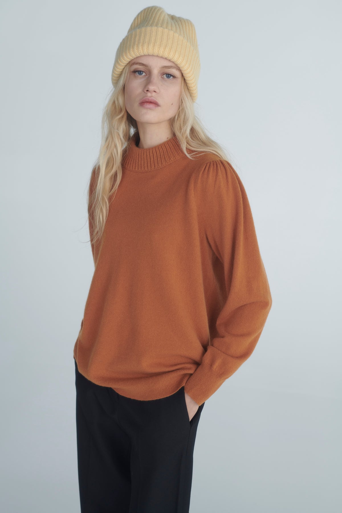 Rednaxela Beanie by Madeleine Thompson, AW26 campaign photograph 2