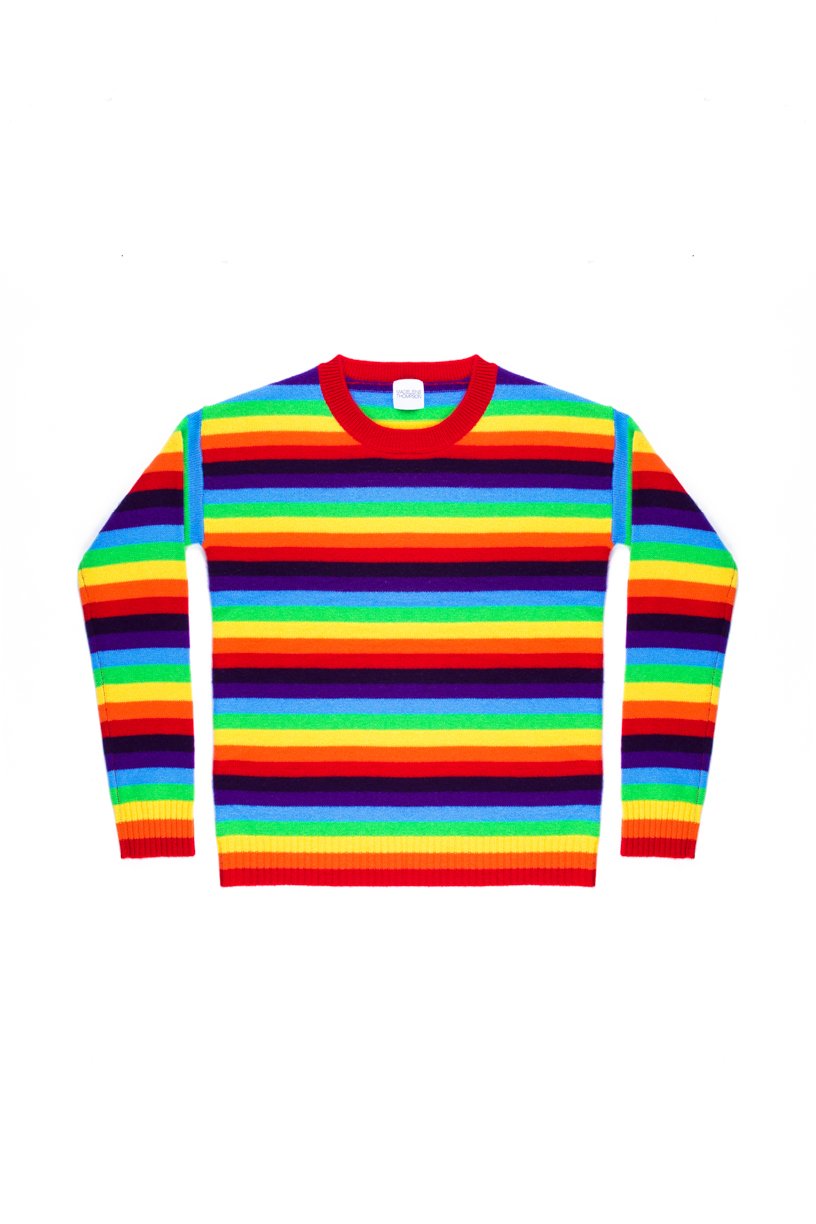 Rainbow striped Sven Top